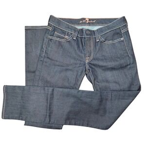 7 For All Mankind Roxanne Jeans Womens 27 Dark Blue Slim Straight Indie Sleaze